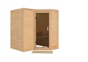 Vorschaubild Karibu Sauna Sahib 1-Massivholzsauna 38 mm-Fronteinstieg -Exklusivoptik