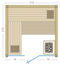 Vorschaubild Infraworld Sauna Gracil 210 - 75 mm Elementsauna inkl. 5-teiligem gratis Zubehörset