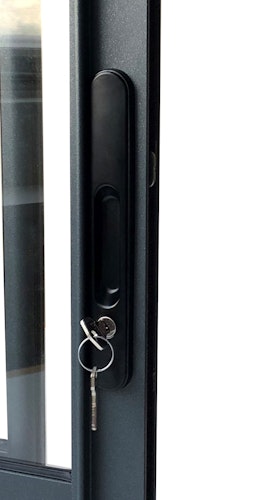 Karibu Design Saunahaus Miramar Blackline mit Vorraum - 73 mm