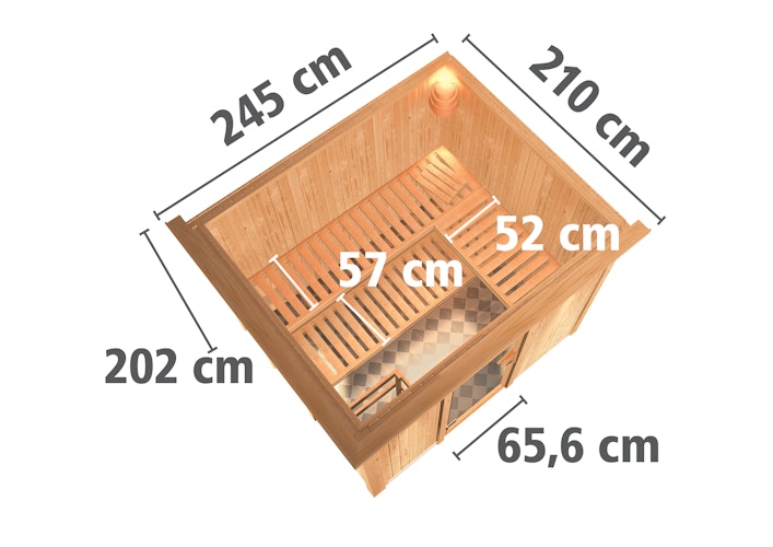 Karibu Sauna Gobin mit Fronteinstieg 68 mm
