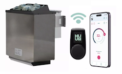 Karibu 9 kW Bio-Kombiofen anthrazit inkl. Huum WLAN Steuergerät mit App-Steuerung