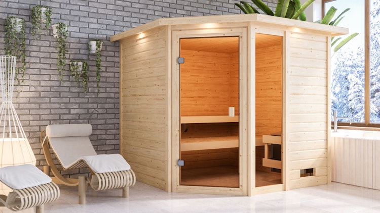Karibu Woodfeeling Sauna Tabea - 38 mm Massivholz Aktionssauna