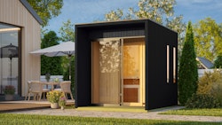 Karibu Design Saunahaus Catalina Blackline mit Vorraum - 73 mm