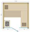 Vorschaubild Infraworld Sauna Gracil 210 - 75 mm Elementsauna inkl. 5-teiligem gratis Zubehörset