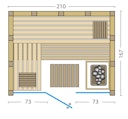 Vorschaubild Infraworld Solido Glas 167 - 40 mm Massivholzsauna inkl. 5-teiligem gratis Zubehörset