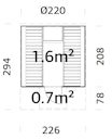Vorschaubild Palmako Saunafass Anita 1,6 + 0,7m²
