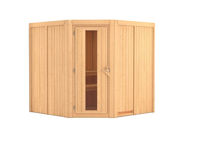 Karibu Sauna Jarin mit Eckeinstieg 68 mm