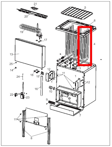 Weka Ersatzheizstab Heizstab Rohrheizkörper 1,8 kW 8951340