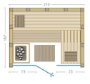 Vorschaubild Infraworld Solido Glas 167 - 40 mm Massivholzsauna inkl. 5-teiligem gratis Zubehörset