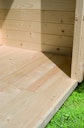 Vorschaubild Karibu Gartensauna Pultdach Saunahaus Mikka mit Eckeinstieg terragrau