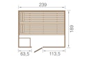 Vorschaubild Weka Sauna Valida Gr. 4 mit Glastür - Massivholzsauna 38 mm