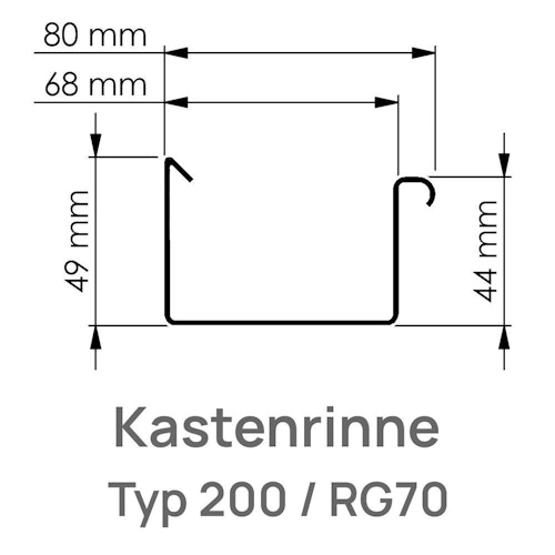 Endstück links zum Kleben, RG70 Typ 200 anthrazit (1 Stück)