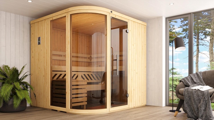 Weka Element-Designsauna Sara 1 Sparset inkl. Ofen - 68 mm - "Alles dabei"