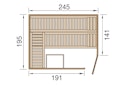 Weka Premium Massivholzsauna Turku 3 Familiensauna - 45 mm